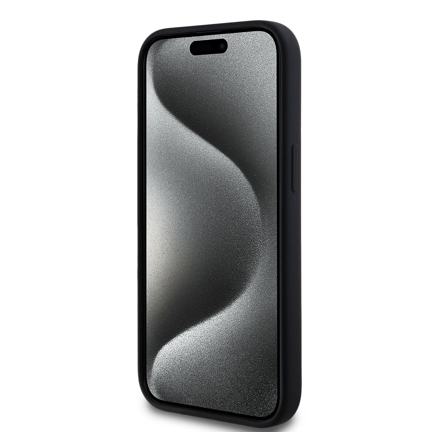 Case Karl Silicon Cara K&C para iPhone 15 - Funda Negra de Silicona de Diseño Exclusivo