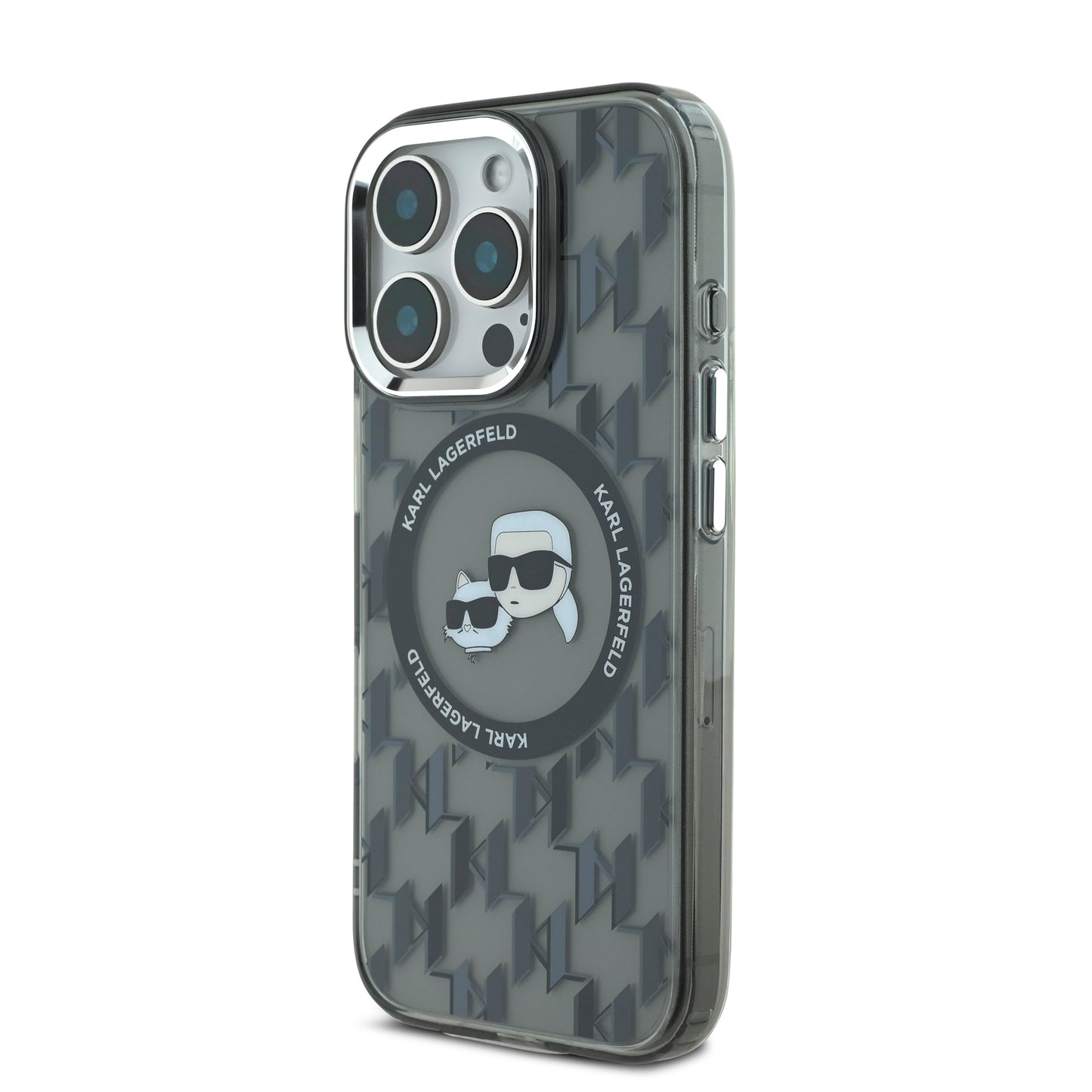 Case Karl Monograma K&C para iPhone 16 Pro Max - Negro y Elegante