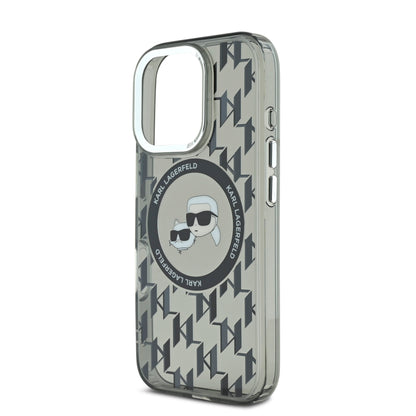 Case Karl Monograma Cabeza K&C para iPhone 16 Pro - Negro Elegante y Exclusivo