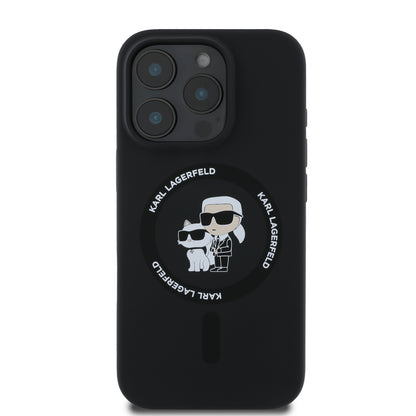 Funda Karl Lagerfeld Silicone con Anillo para iPhone 16 Pro Max Negra | Original