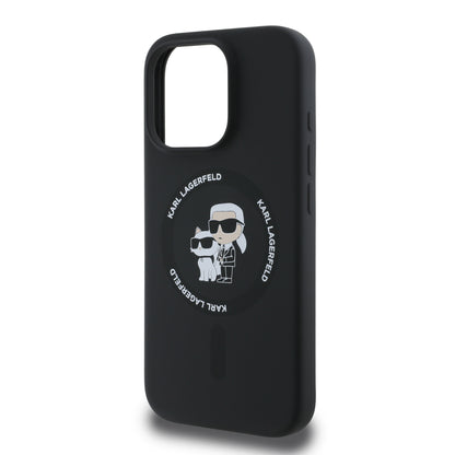 Funda Karl Lagerfeld Silicone con Anillo para iPhone 16 Pro Max Negra | Original