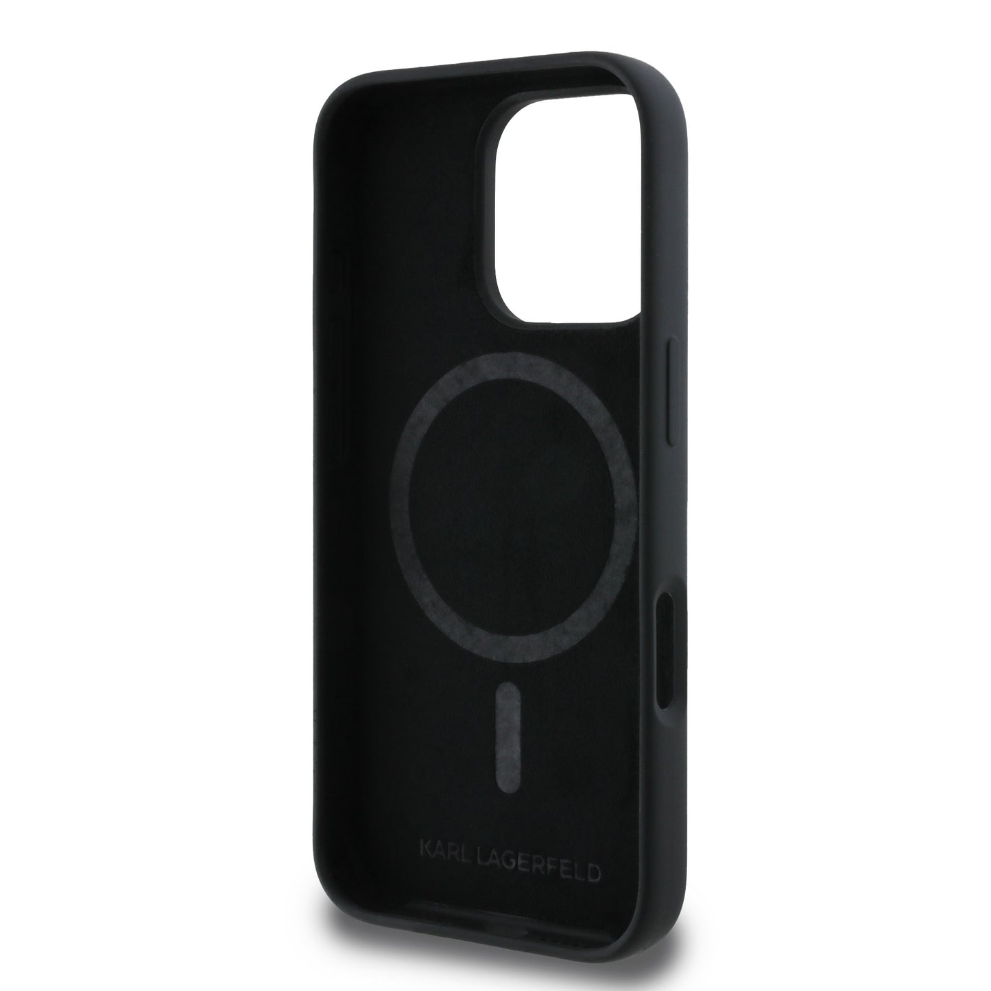 Funda Karl Lagerfeld Silicone con Anillo para iPhone 16 Pro Max Negra | Original