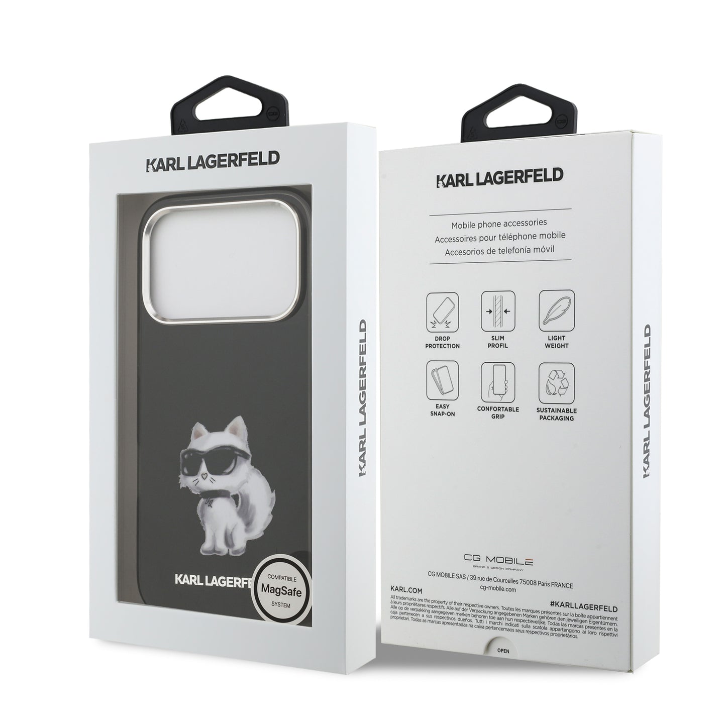 Funda Karl Lagerfeld Choupette con MagSafe para iPhone 17 Pro - Negro | Case Original