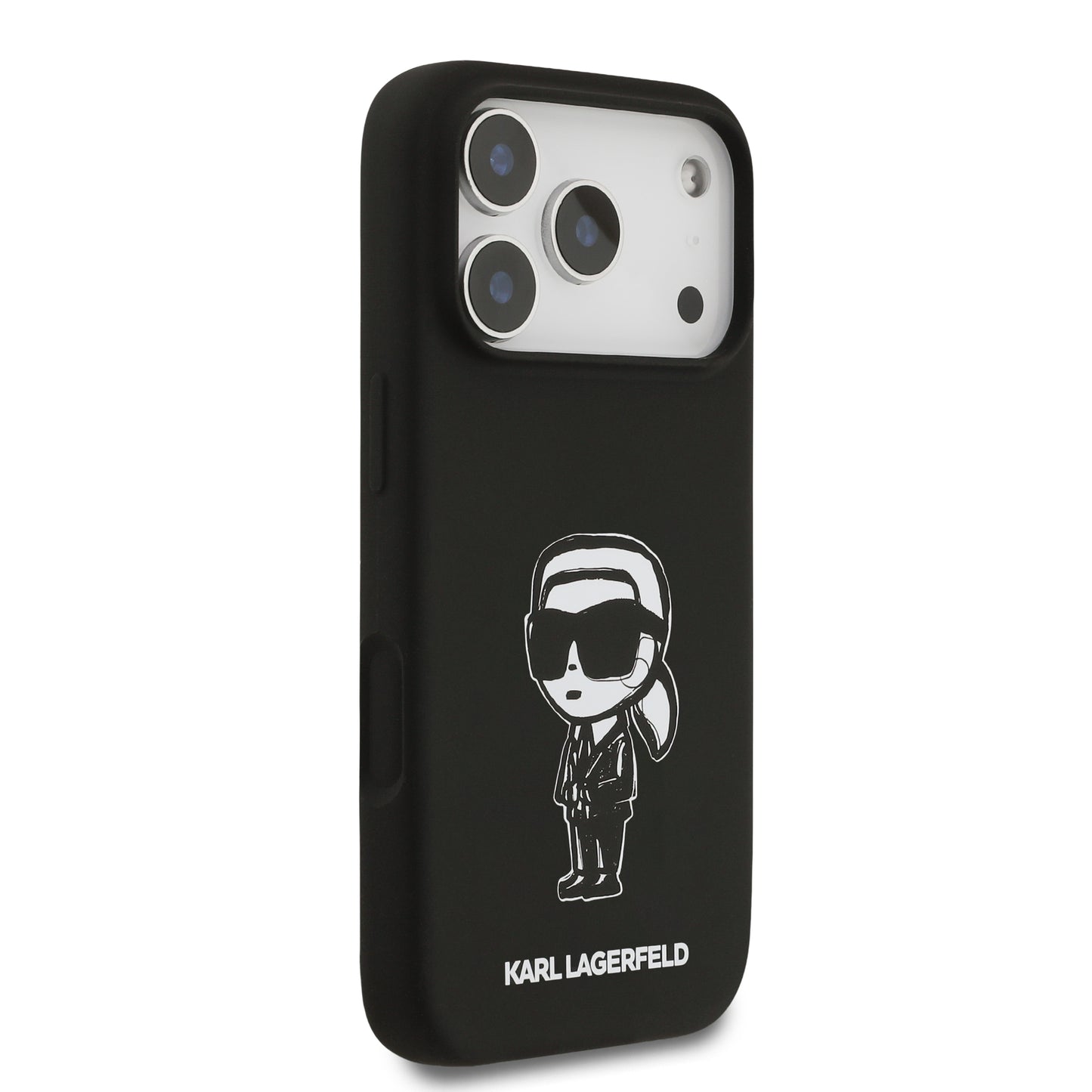 Funda Karl Lagerfeld MagSafe de Silicona Negra con Diseño Sketch de Karl para iPhone 17 Pro | Case Original de Lujo