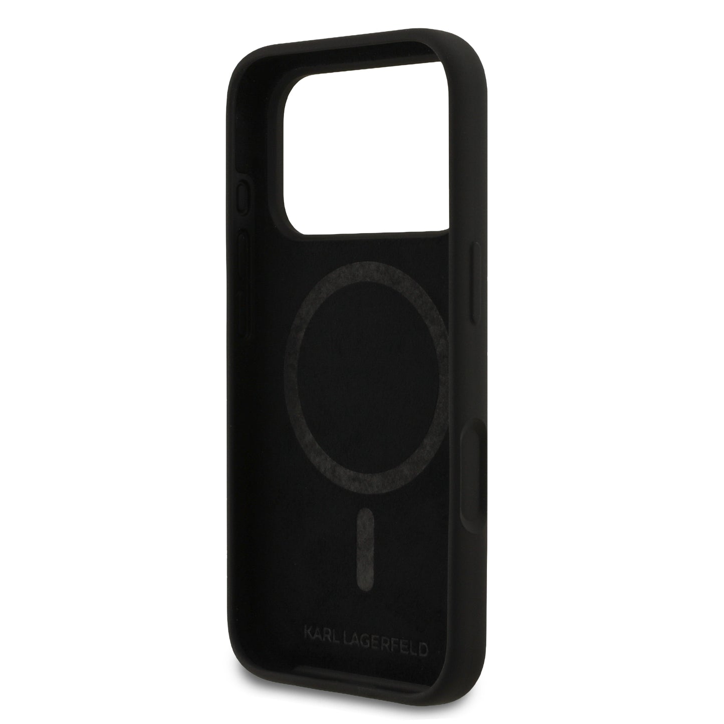Funda Karl Lagerfeld MagSafe de Silicona Negra con Diseño Sketch de Karl para iPhone 17 Pro | Case Original de Lujo