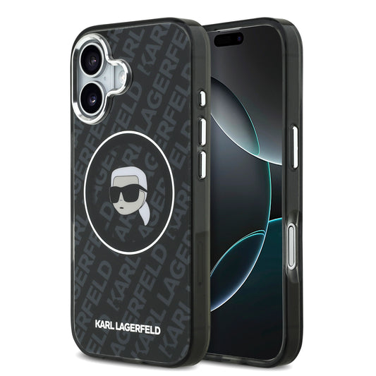 Funda Karl Lagerfeld MagSafe con Logo KL Head para iPhone 17 - Negro | Case Original de Lujo