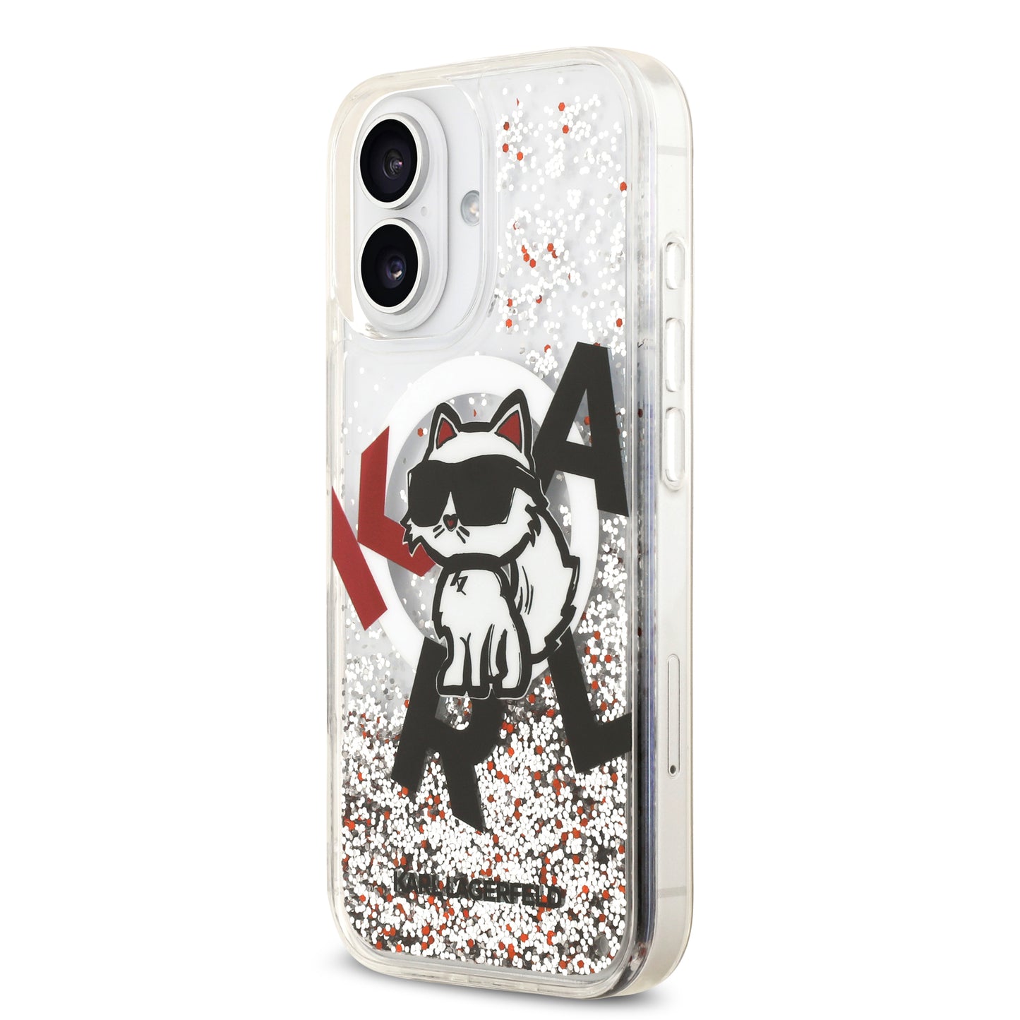 Funda Karl Lagerfeld MagSafe con Glitter Líquido y Choupette para iPhone 17 - Transparente | Case Original