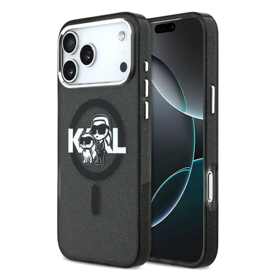 Funda Karl Lagerfeld con Brillo y MagSafe para iPhone 17 Pro Max - Negro | Karl & Choupette Original