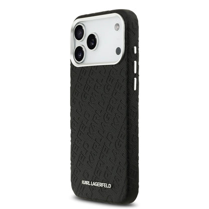 Funda Karl Lagerfeld MagSafe Negra con Grabado de Logotipo para iPhone 17 Pro | Case Original de Lujo