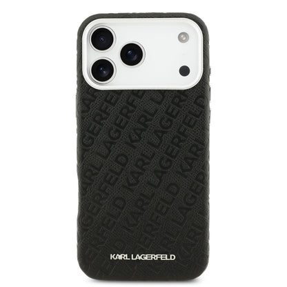 Funda Karl Lagerfeld MagSafe Negra con Grabado de Logotipos para iPhone 17 Pro Max | Case Original de Lujo