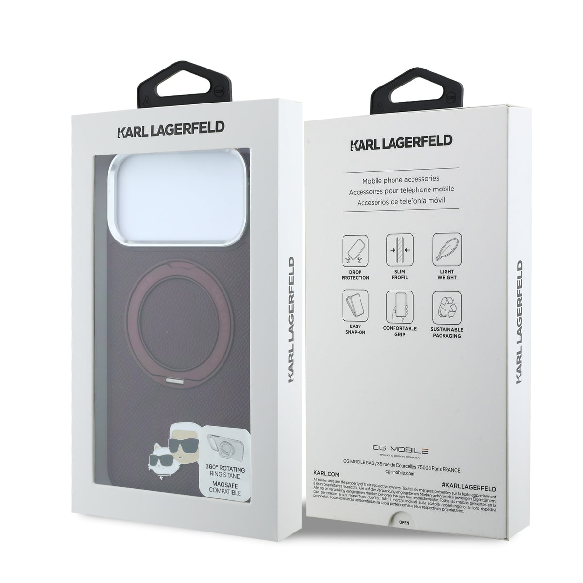 Funda Karl Lagerfeld Original iPhone 18 Pro Soporte Vino