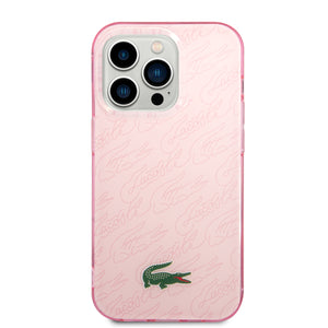 Case/Funda Lacoste Diseño Double Dyed Checker Color Light Pink para iPhone 14 Pro