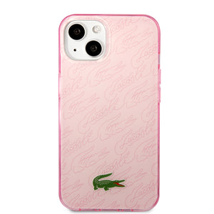Case/Funda Lacoste Diseño Double Dyed Checker Color Light Pink para iPhone 14