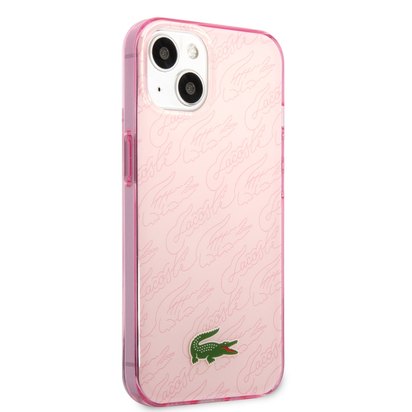 Case/Funda Lacoste Diseño Double Dyed Checker Color Light Pink para iPhone 14