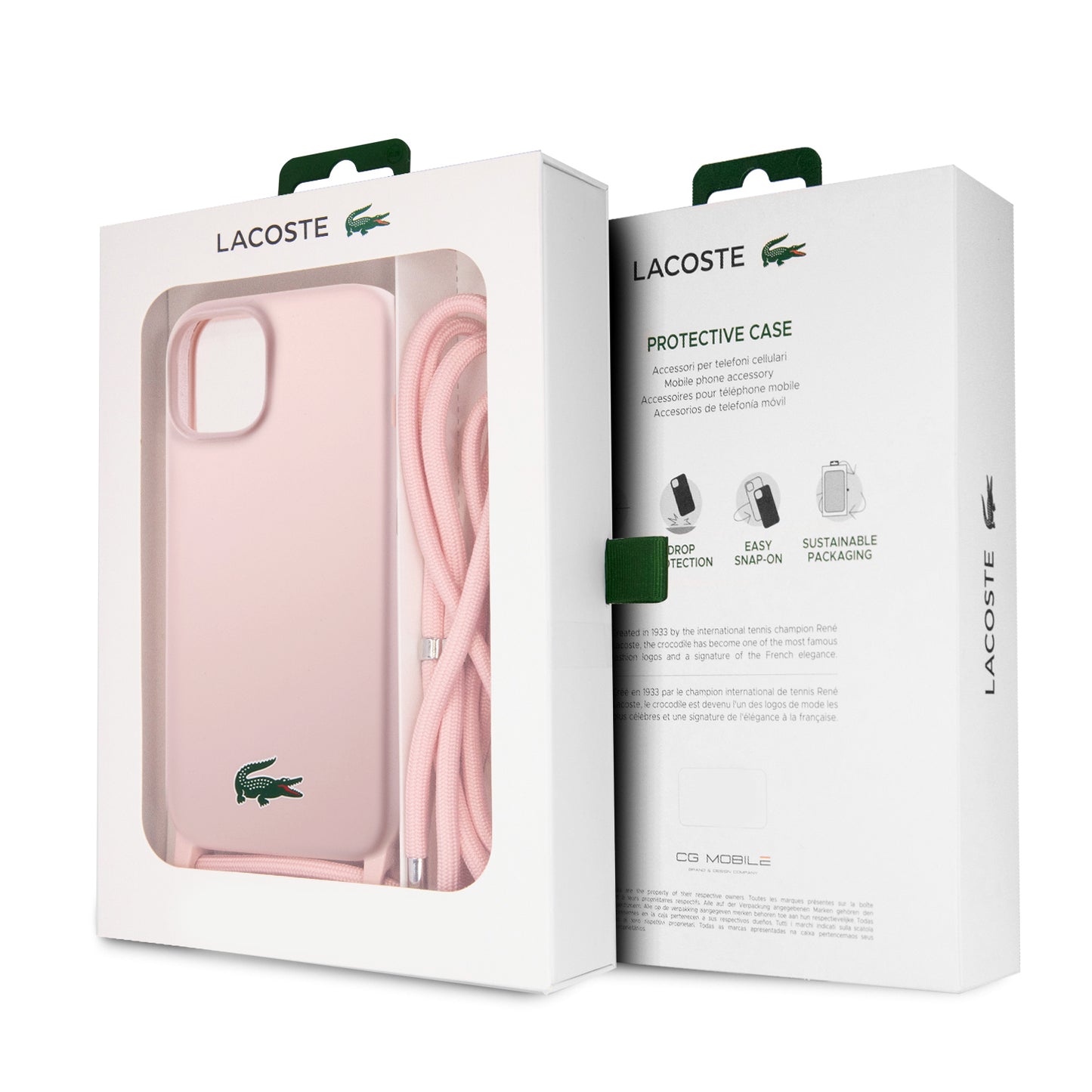 Case Lacoste Logo Impreso con Correa iPhone 15