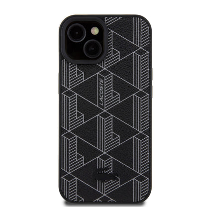 Funda Lacoste PU Monograma para iPhone 15 - Color Negro