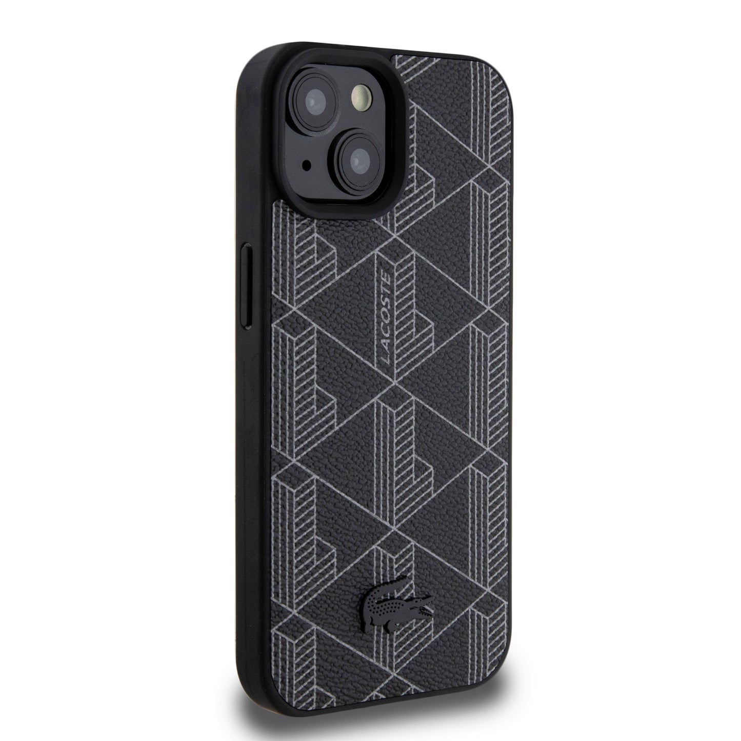 Funda Lacoste PU Monograma para iPhone 15 - Color Negro