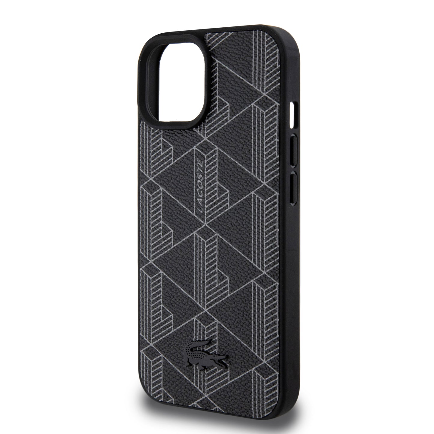 Funda Lacoste PU Monograma para iPhone 15 - Color Negro