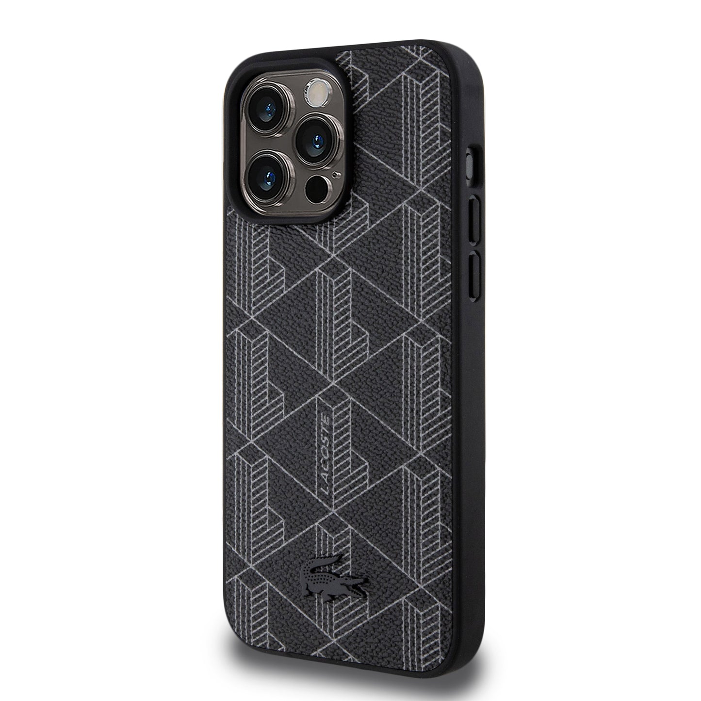 Case Lacoste PU Monograma iPhone 15 Pro Max Negro | Protección y Estilo