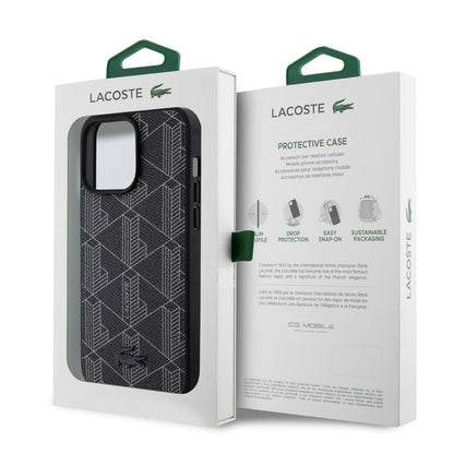 Case Lacoste PU Monograma iPhone 15 Pro Max Negro | Protección y Estilo