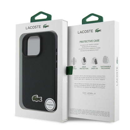 Case Lacoste Logo Bordado MagSafe para iPhone 16 Pro Max – Elegancia y Protección Premium