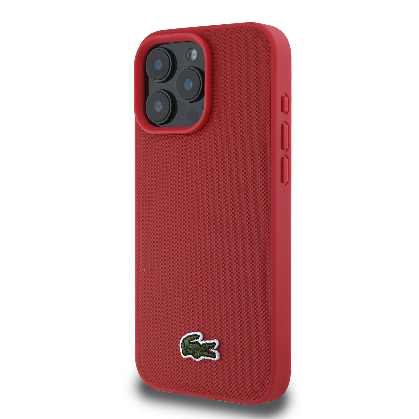 Case Lacoste Logo Bordado MagSafe iPhone 16 Pro Rojo - Protección y Estilo de Lujo