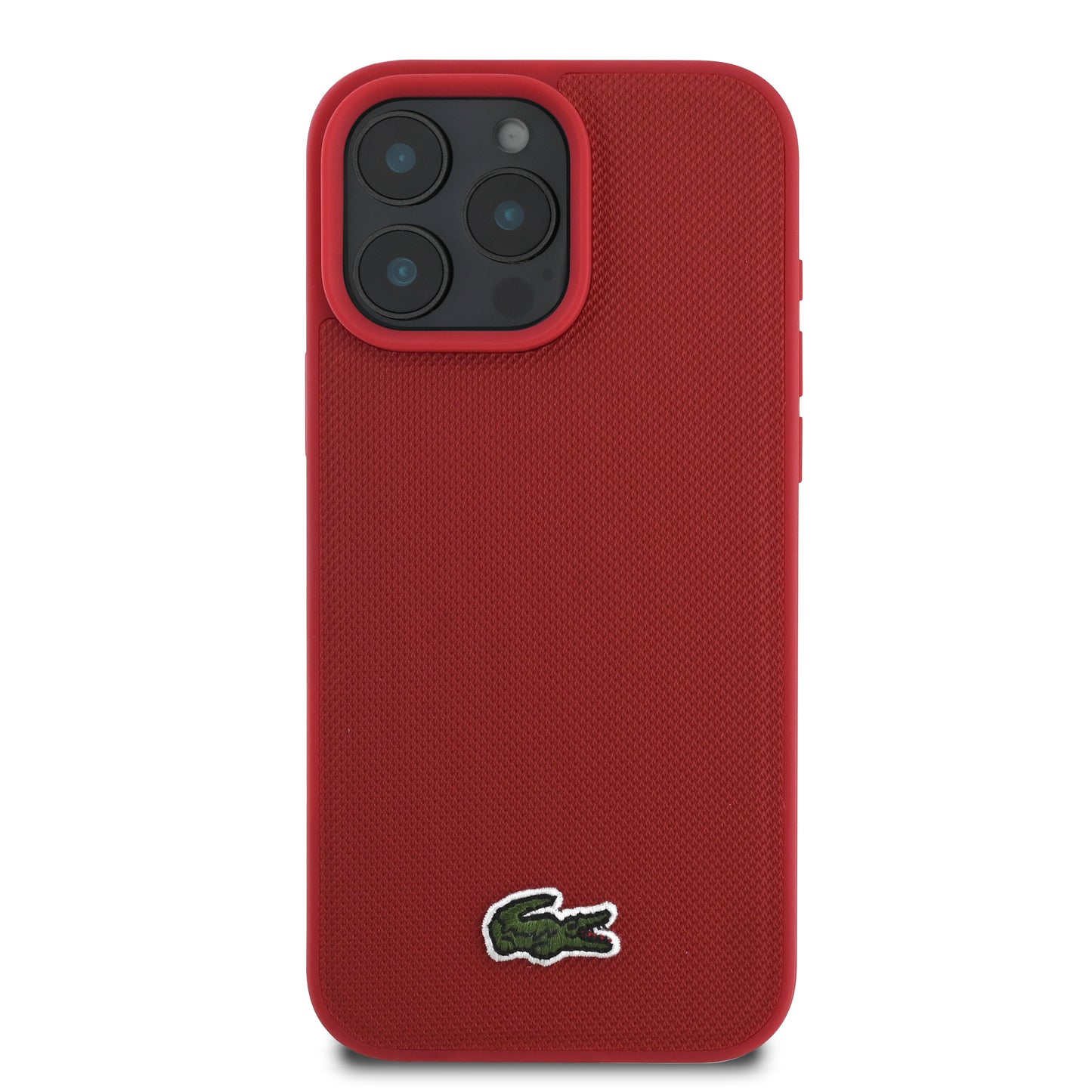 Case Lacoste Logo Bordado MagSafe iPhone 16 Pro Rojo - Protección y Estilo de Lujo