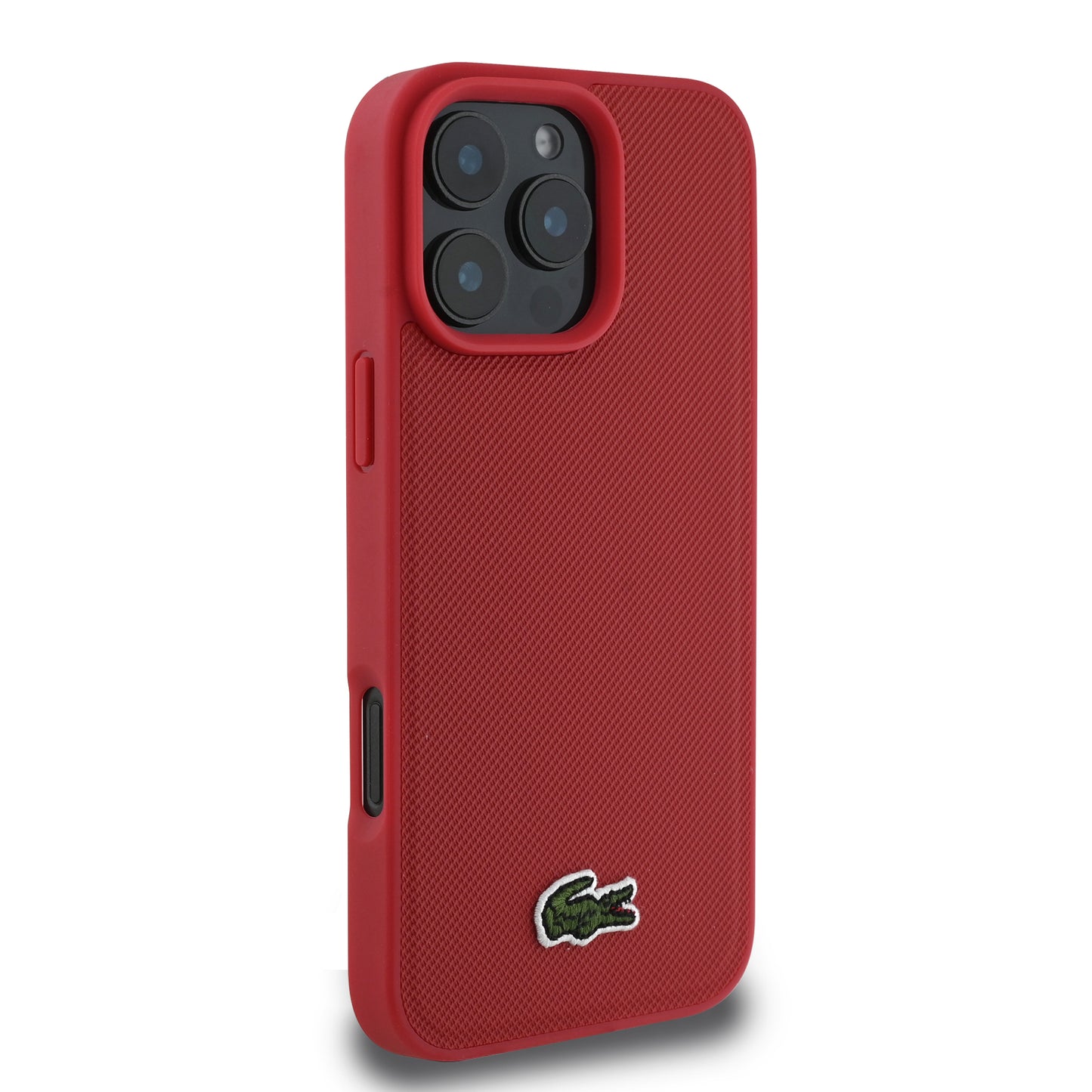 Case Lacoste Logo Bordado MagSafe iPhone 16 Pro Rojo - Protección y Estilo de Lujo