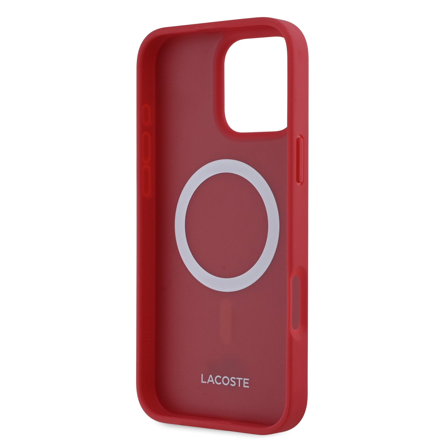 Case Lacoste Logo Bordado MagSafe iPhone 16 Pro Rojo - Protección y Estilo de Lujo