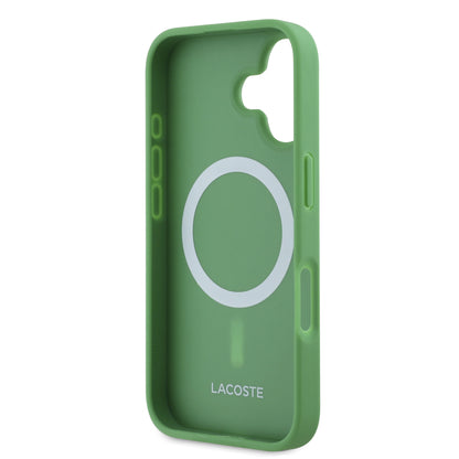 Case Lacoste Logo Bordado MagSafe para iPhone 16 - Elegancia y Protección