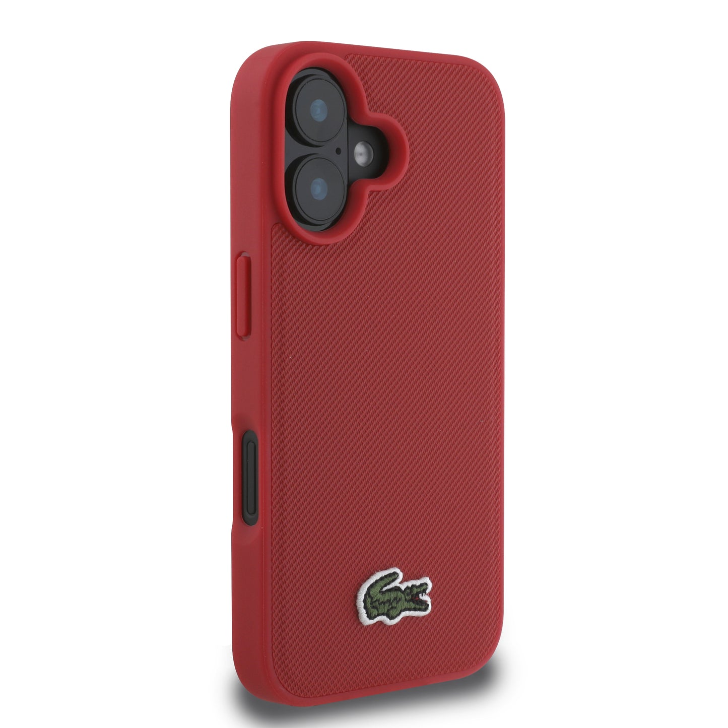 Case Lacoste Logo Bordado Rojo MagSafe para iPhone 16 – Protección y Estilo de Lujo