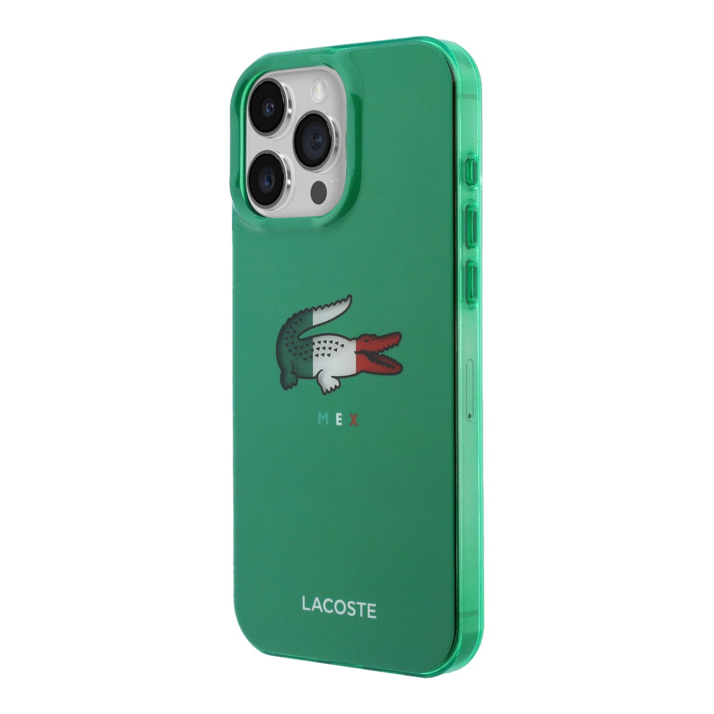 Funda Lacoste MagSafe Verde con Diseño Tricolor para iPhone 16 Pro Max | Case Original de Lujo