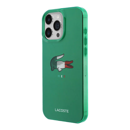 Funda Lacoste MagSafe Verde con Diseño Tricolor para iPhone 16 Pro Max | Case Original de Lujo