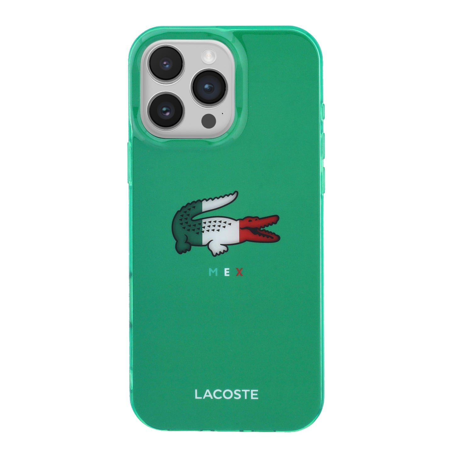 Funda Lacoste MagSafe Verde con Diseño Tricolor para iPhone 16 Pro Max | Case Original de Lujo