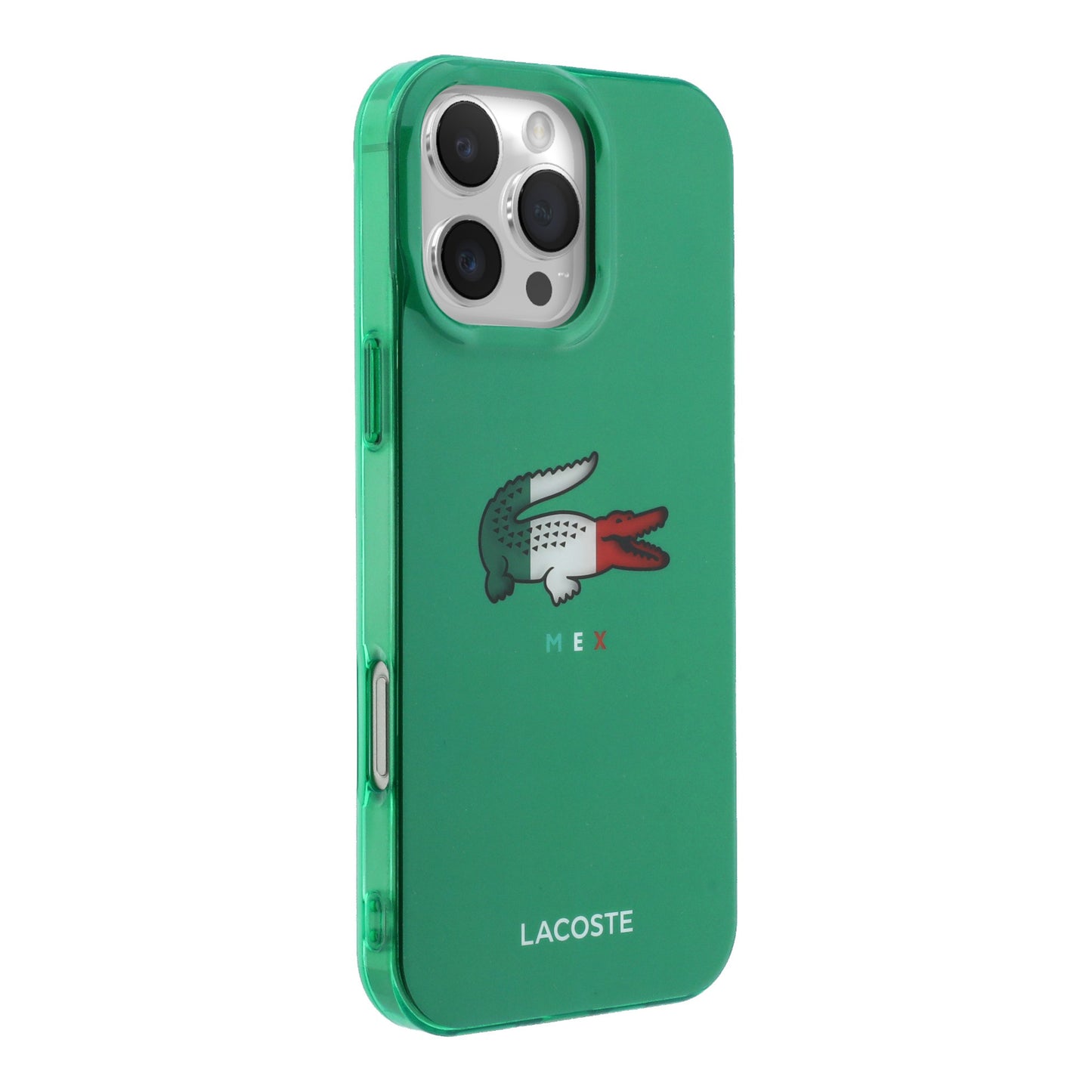 Funda Lacoste MagSafe Verde con Diseño Tricolor para iPhone 16 Pro Max | Case Original de Lujo
