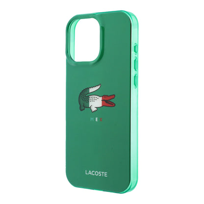 Funda Lacoste MagSafe Verde con Diseño Tricolor para iPhone 16 Pro Max | Case Original de Lujo