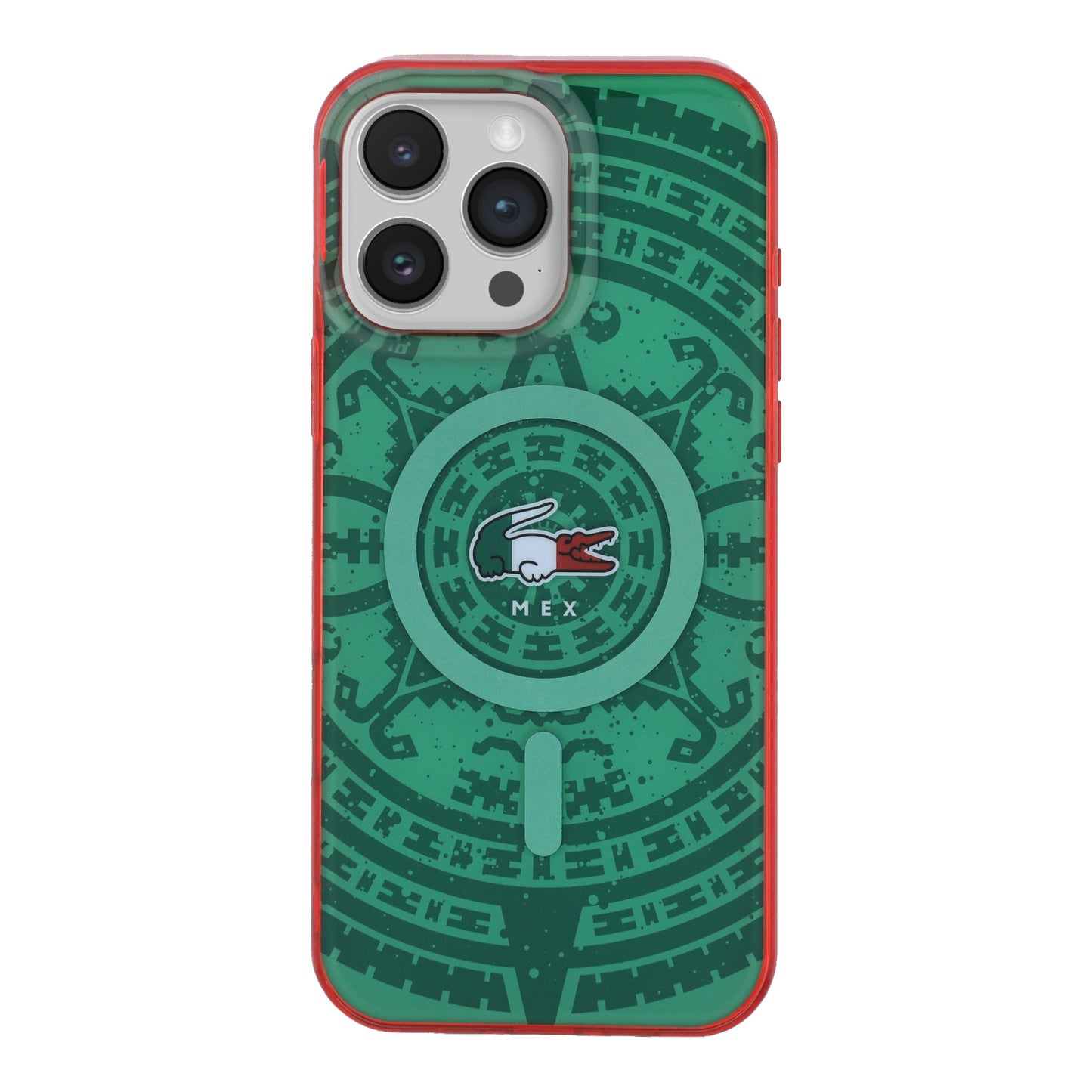 Funda Lacoste MagSafe Verde Colección Calendario para iPhone 16 Pro Max | Case Original de Lujo