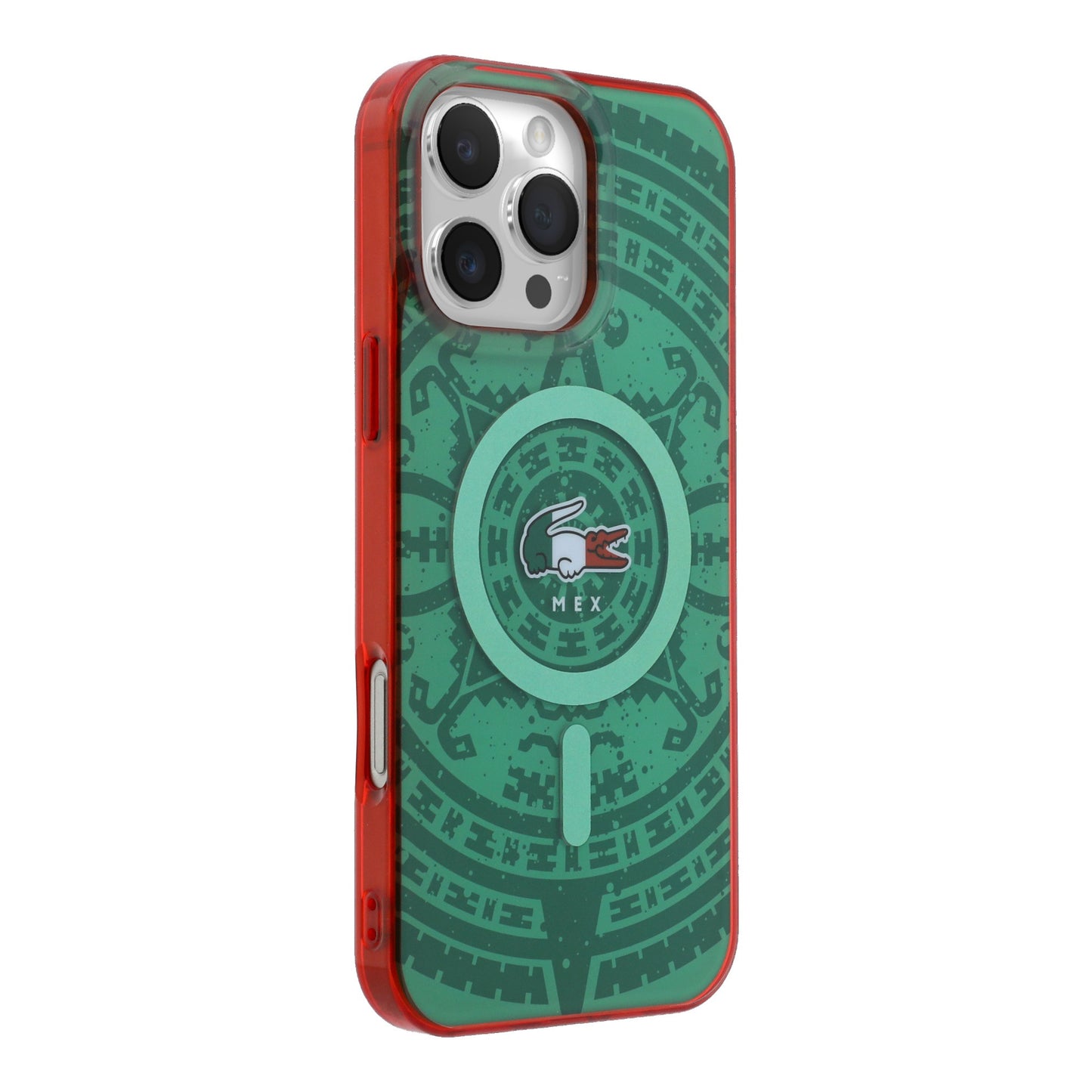 Funda Lacoste MagSafe Verde Colección Calendario para iPhone 16 Pro Max | Case Original de Lujo