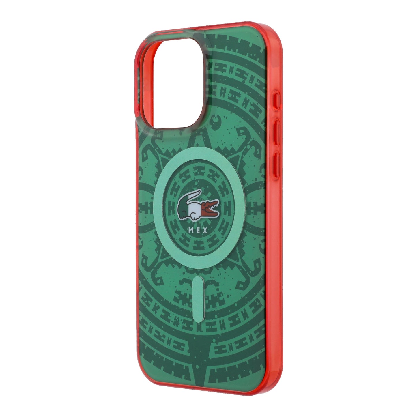 Funda Lacoste MagSafe Verde Colección Calendario para iPhone 16 Pro Max | Case Original de Lujo
