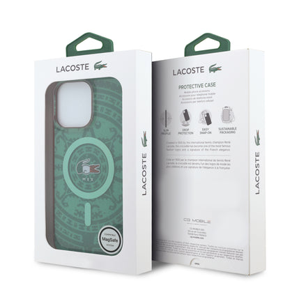 Funda Lacoste MagSafe Verde Colección Calendario para iPhone 16 Pro Max | Case Original de Lujo