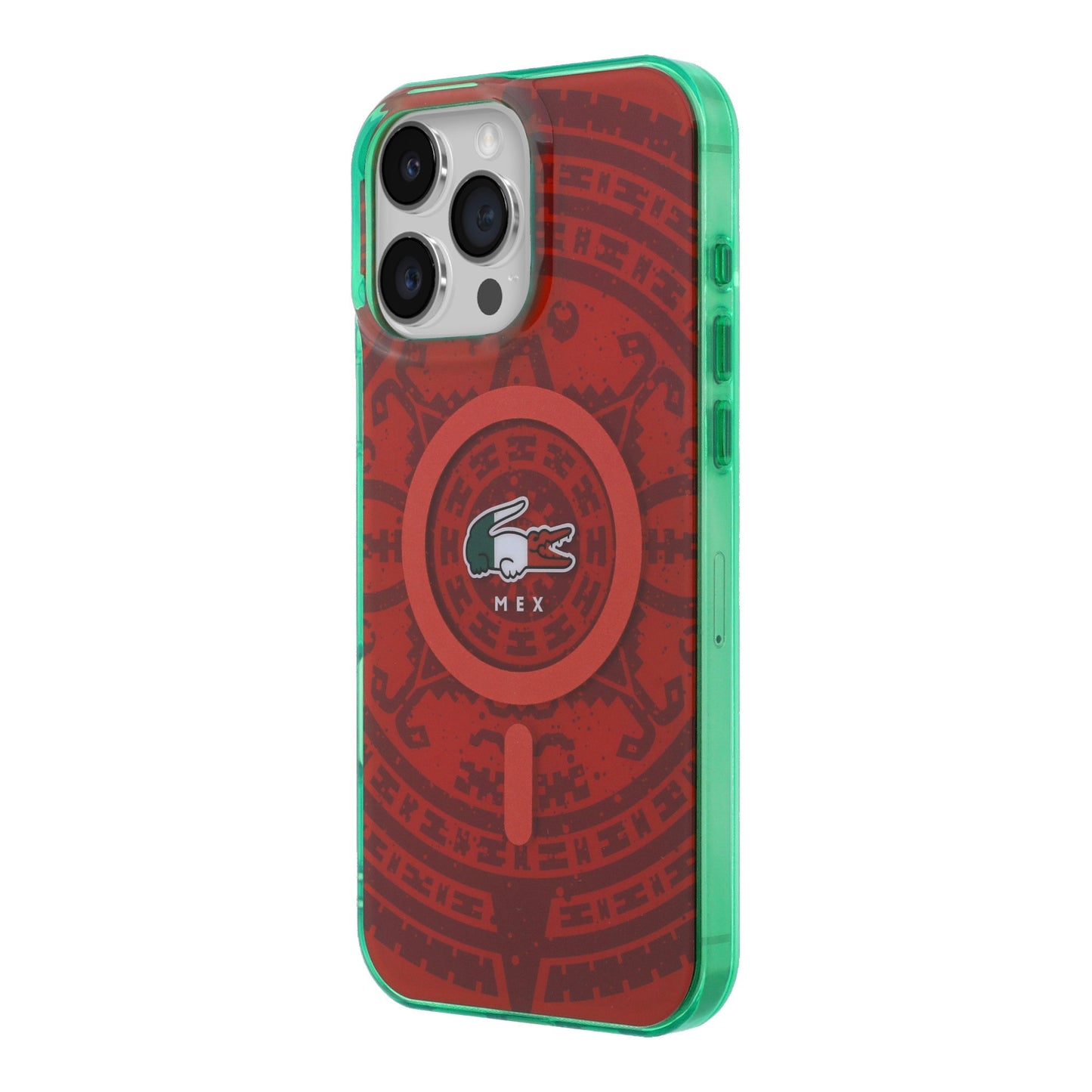 Funda Lacoste MagSafe Roja Colección Calendario para iPhone 16 Pro Max | Case Original de Lujo