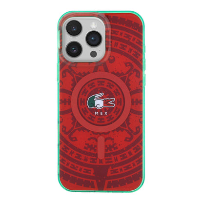 Funda Lacoste MagSafe Roja Colección Calendario para iPhone 16 Pro Max | Case Original de Lujo