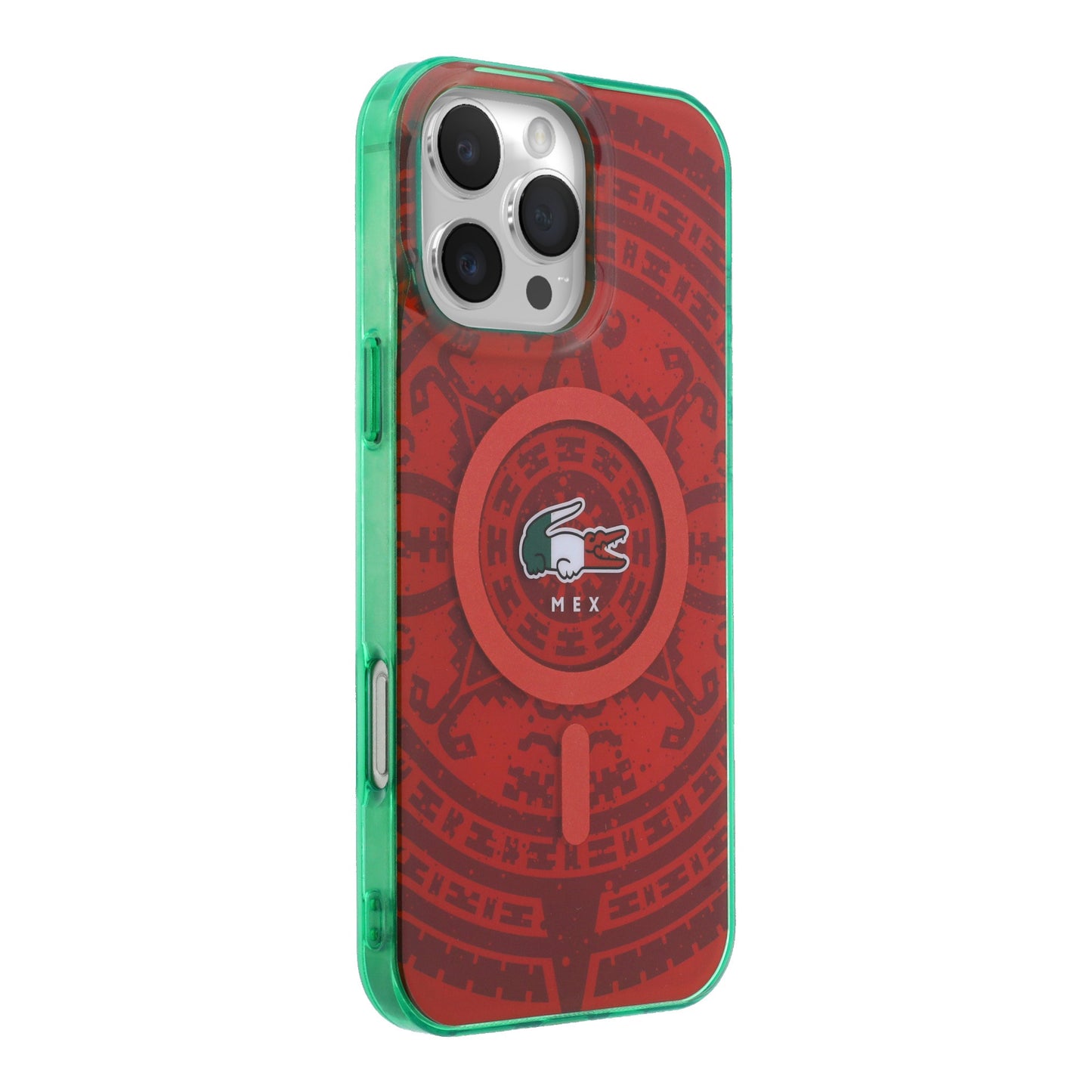 Funda Lacoste MagSafe Roja Colección Calendario para iPhone 16 Pro Max | Case Original de Lujo