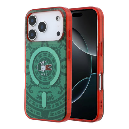 Funda Lacoste MagSafe Verde Colección Calendario para iPhone 17 Pro | Case Original de Lujo