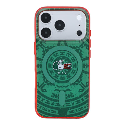 Funda Lacoste MagSafe Verde Colección Calendario para iPhone 17 Pro | Case Original de Lujo