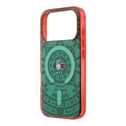 Funda Lacoste MagSafe Verde Colección Calendario para iPhone 17 Pro | Case Original de Lujo