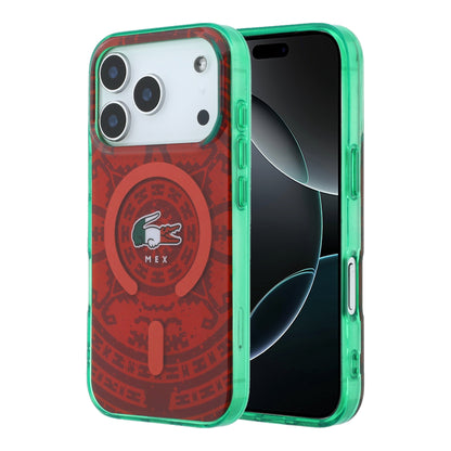 Funda Lacoste MagSafe Roja Colección Calendario para iPhone 17 Pro | Case Original de Lujo