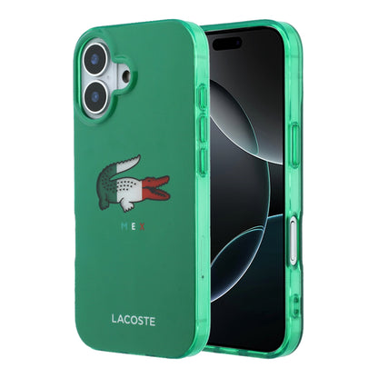 Funda Lacoste MagSafe Verde con Diseño Tricolor para iPhone 17 | Case Original de Lujo