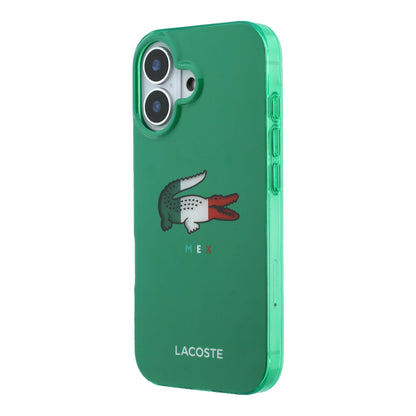 Funda Lacoste MagSafe Verde con Diseño Tricolor para iPhone 17 | Case Original de Lujo