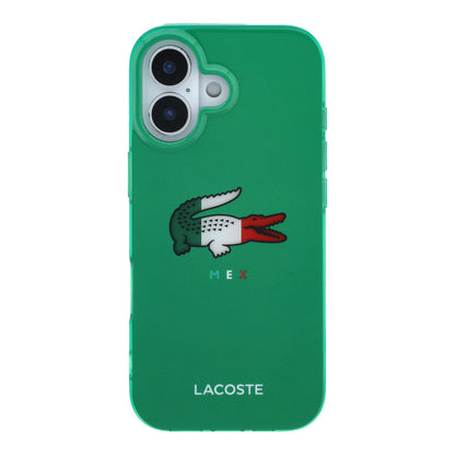 Funda Lacoste MagSafe Verde con Diseño Tricolor para iPhone 17 | Case Original de Lujo